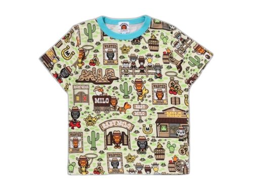 BAPE Kids Baby Milo Western Pattern Tee Multicolor