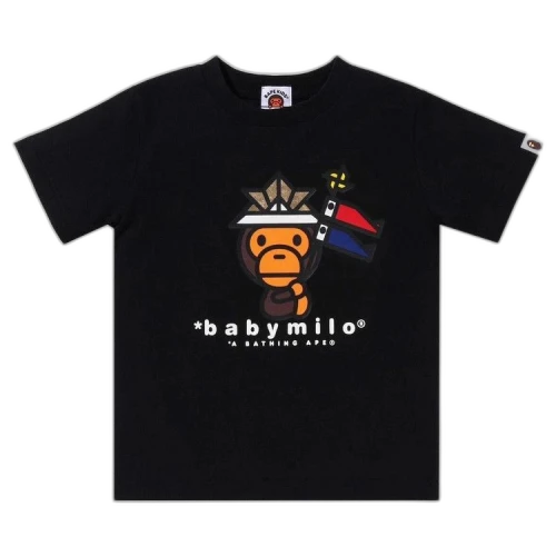 BAPE Kids Kabuto Baby Milo Friends Tee 'Black'