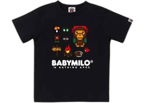 BAPE Kids Baby Milo Camp Tee Black