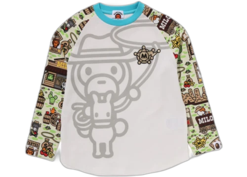 BAPE Kids Baby Milo Western L/S Tee Sax