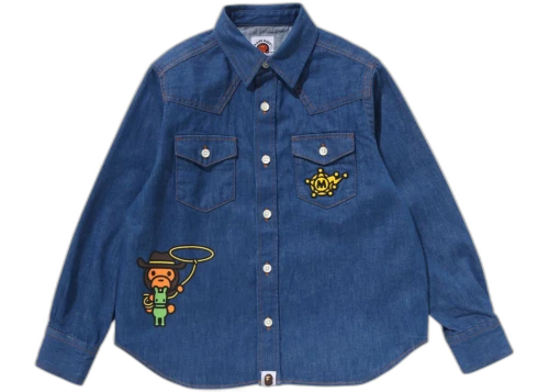 BAPE Kids Baby Milo Western Shirt Light Indigo