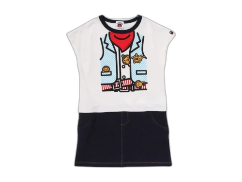 BAPE Kids Baby Milo Sheriff Vest Print Dress Multicolor