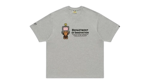 BAPE x KidSuper Milo Dept. of Innovation Graphic Tee Gray