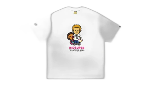BAPE x KidSuper Colm & Baby Milo Tee White