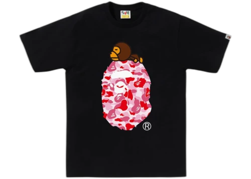 BAPE ABC Camo Milo On Big Ape Tee (SS25) Black/Pink