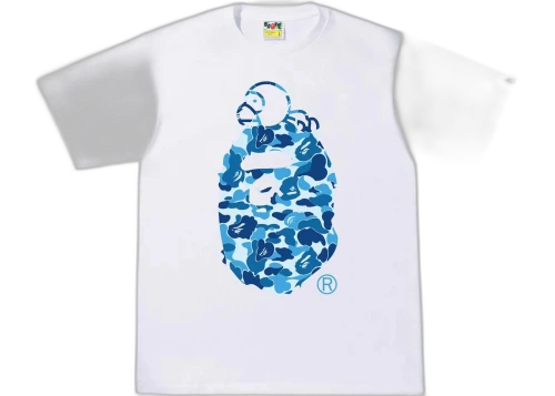 BAPE ABC Camo Milo On Big Ape Tee White/Blue