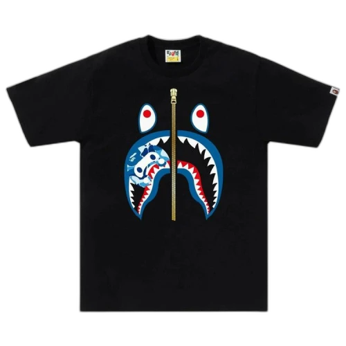 BAPE ABC Camo Milo Shark Tee 'Black/Blue'