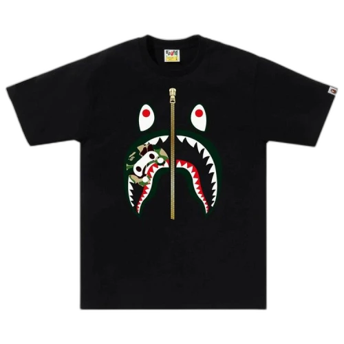 BAPE ABC Camo Milo Shark Tee 'Black/Green'