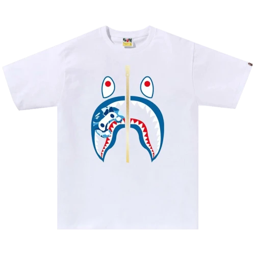 BAPE ABC Camo Milo Shark Tee 'White/Blue'
