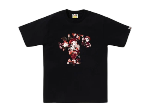 BAPE Map Camo College Milo Tee Black/Red