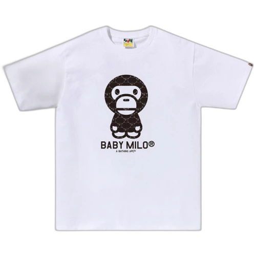 BAPE College Monogram Baby Milo Tee 'White/Black'