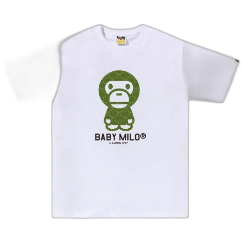 BAPE College Monogram Baby Milo Tee 'White/Green'
