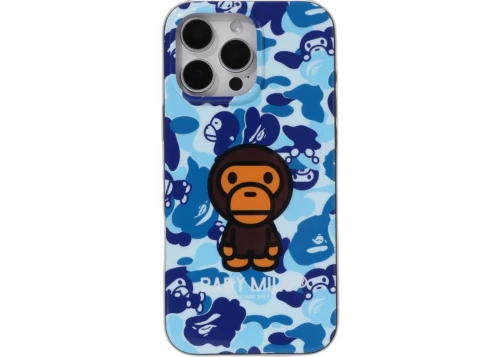 BAPE ABC Milo Camo iPhone 16 Pro Max Case Blue