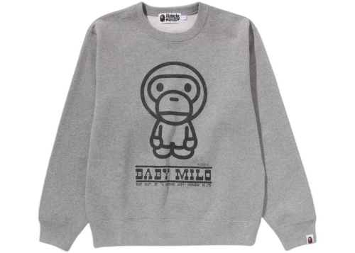 BAPE Women's Baby Milo Crewneck Sweatshirt Gray