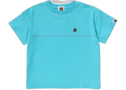 BAPE Kids Baby Milo Neon Print Relaxed Fit Tee Sax