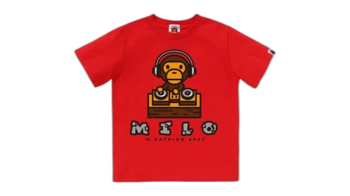 BAPE Kids Milo DJ Tee Red