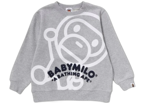 BAPE Big Baby Milo Crewneck Sweatshirt Grey