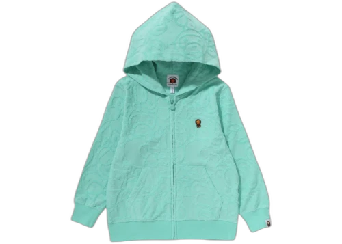 BAPE Kids All Baby Milo Pile Zip Hoodie Green