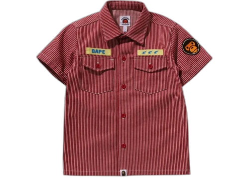 BAPE Kids Hickory Baby Milo Patch S/S Shirt Red
