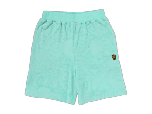 BAPE Kids All Baby Milo Pile Shorts Green