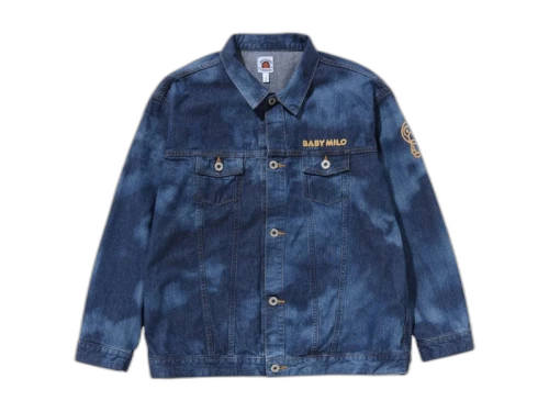 BAPE Kids Milo High Tone Bleach Loose Fit 10oz Denim Jacket Multicolor