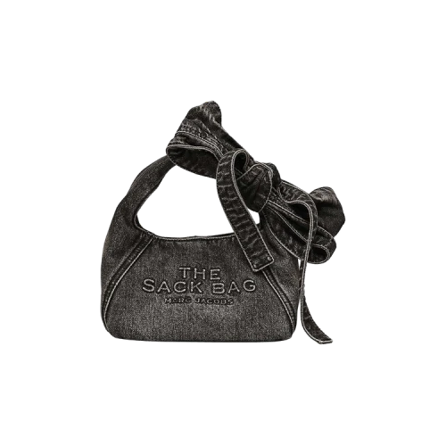 Marc Jacobs Denim Bow Mini Sack Bag Black Wash