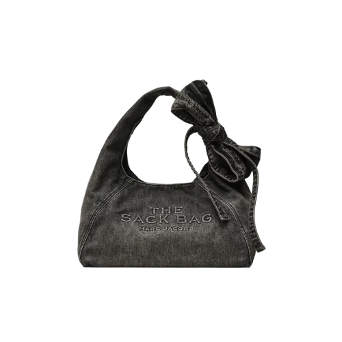 Marc Jacobs Denim Bow Sack Bag Black Wash