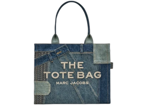 Marc Jacobs The Large Deconstructed Denim Tote Indigo Multi
