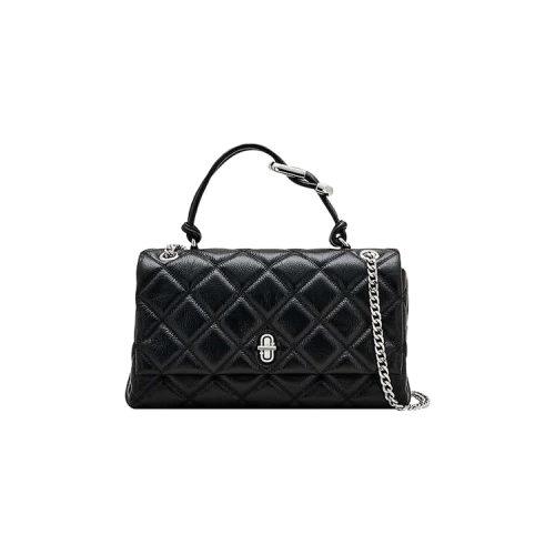 Marc Jacobs The Dual Chain Shoulder Quilted Leather Bag Black