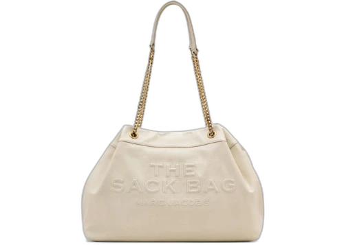 Marc Jacobs The Large Leather Chain Sack Bag Cotton White