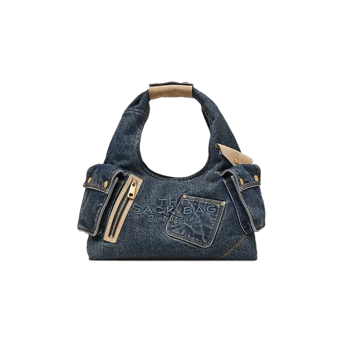 Marc Jacobs Denim Suede Pocket Sack Bag Dark Wash