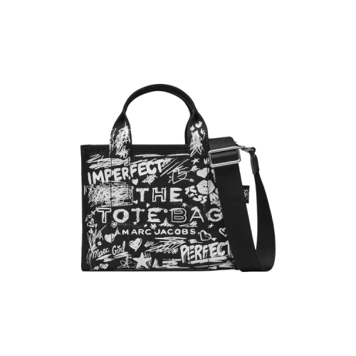 Marc Jacobs Punk Scribble Canvas Small Tote Bag Cotton