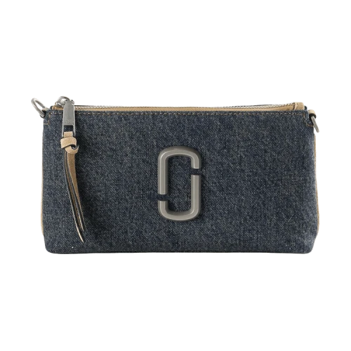 Marc Jacobs Denim Suede Snapshot Slg Pochette Bag Dark Wash