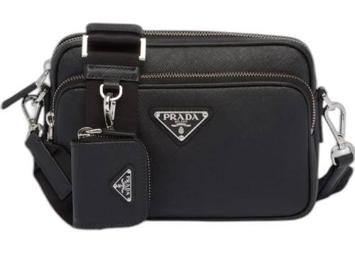 Prada Saffiano Leather Shoulder Bag Black
