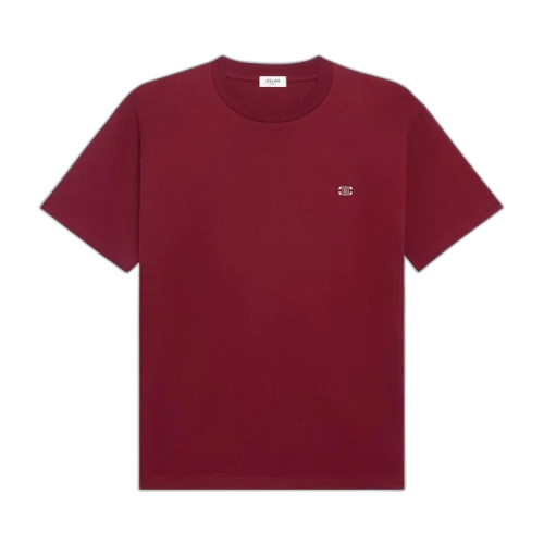 CELINE Triomphe Short-Sleeve T-Shirt 'Vintage Burgundy/Ecru'