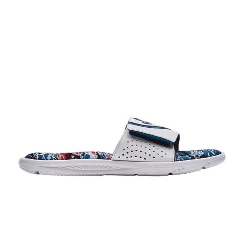 Under Armour Ignite 6 Graphic Strap Slide 'White Beta'