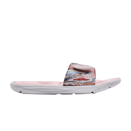 Under Armour Ignite 6 Graphic Strap Slide 'White Prime Pink' (Women's)