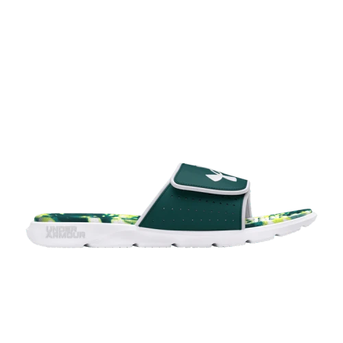 Under Armour Ignite Pro Graphic Footbed Slide 'White Hydro Teal Tie-Dye'