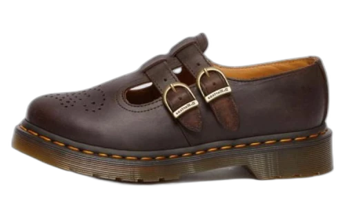 Dr. Martens 8065 Crazy Horse Leather Mary Jane Shoes 'Dark Brown' (Women's)