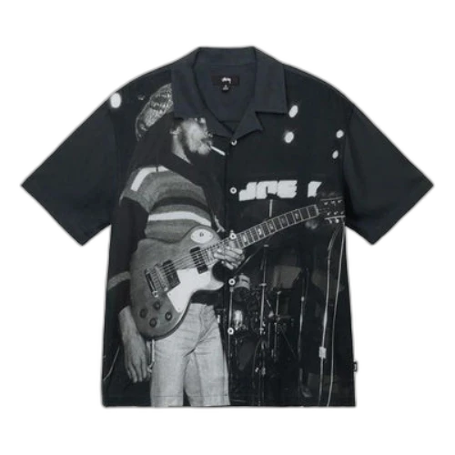 Stussy Bob Marley Open Collar T-Shirt 'Black'