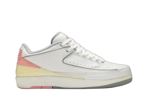 Jordan 2 Retro Low White Light Steel Grey Real Pink (Women's)