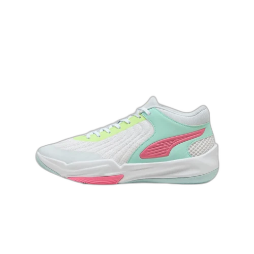 PUMA Court Pro Textile, Artificial Leather Mid top Basketball Shoes Unisex Mint Blue