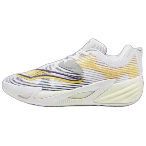 PUMA ALL PRO NITRO 2 Comfortable Abrasion Resistant Breathable Support Anti Twist Low top Basketball Shoes Unisex White