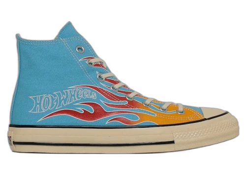 Converse Chuck Taylor All Star Hi Aged Hot Wheels Flames Sky Blue