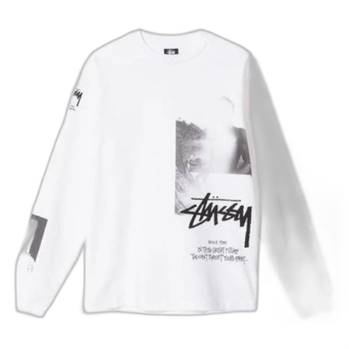 Stussy Large Printing Long Sleeves Unisex White