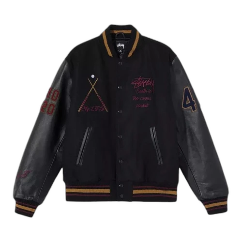 Stussy 40th Anniversary Varsity Jacket 'Black'