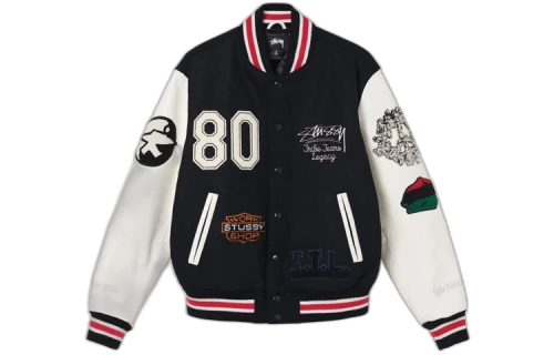 Denim Tears x Stussy x OUR LEGACY Ttl Varsity Jacket 'Black'