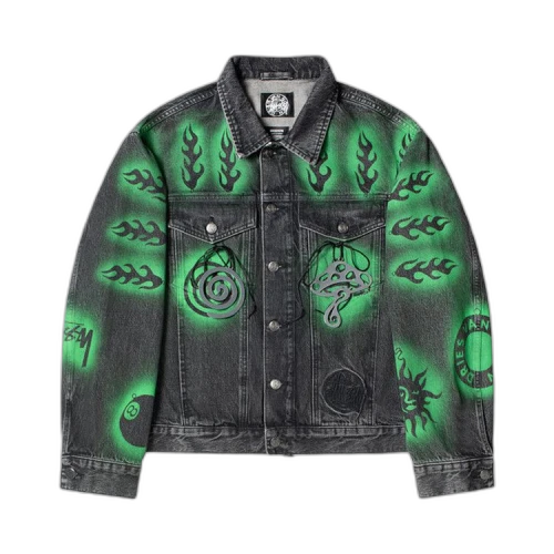 Stussy x Dries Van Noten Hand-Stencilled Denim 'Washed Black'