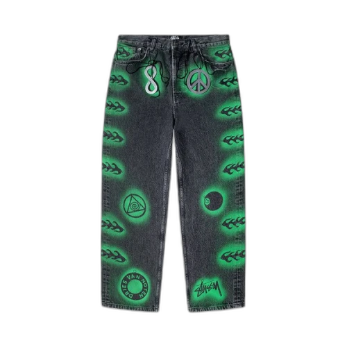 Stussy x Dries Van Noten Hand-Stencilled Jeans 'Washed Black'