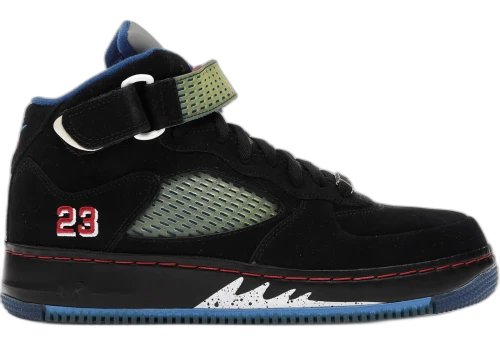 Jordan AJF 5 Black Blue Ribbon Varsity Red